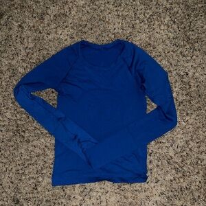 Blue Long sleeve cropped swift tech
